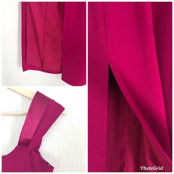 HALSTON HERITAGE Thigh Slit Evening Gown Off The Shoulder Formal Pink Size 2 New - Picture 5 of 8